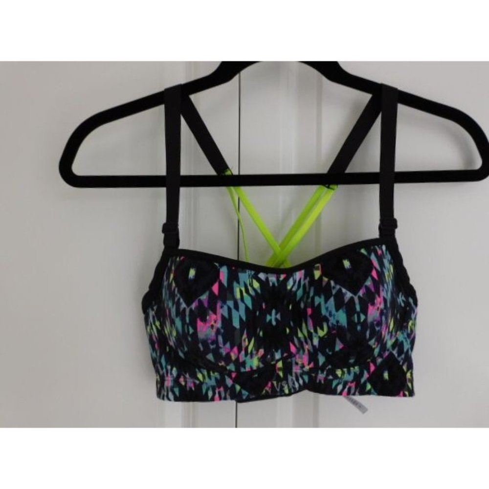 Victoria's Secret VSX Sport Neon Diamond Print Sports Bra size 32C